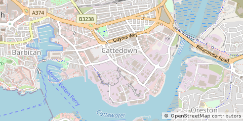 Map of Plymouth, Devon