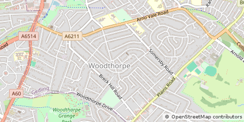 Map of Nottingham, Nottinghamshire