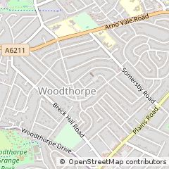 Map of Nottingham, Nottinghamshire
