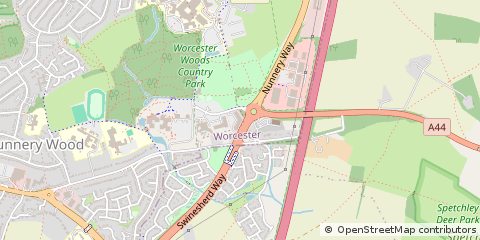 Map of Worcester, Worcestershire