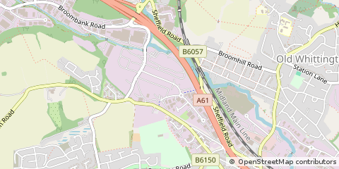 Map of Chesterfield, Derbyshire