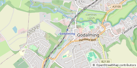 Map of Godalming, Surrey