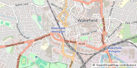 Map of Wakefield, West Yorkshire
