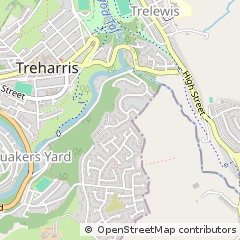 Map of Treharris, Merthyr Tydfil