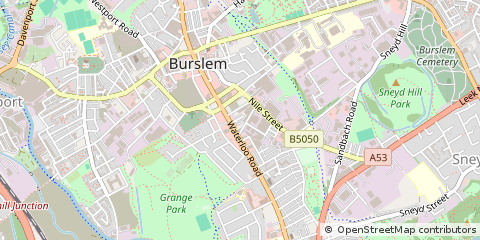 Map of Stoke on Trent, Staffordshire