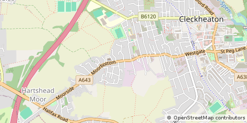 Map of Cleckheaton, West Yorkshire