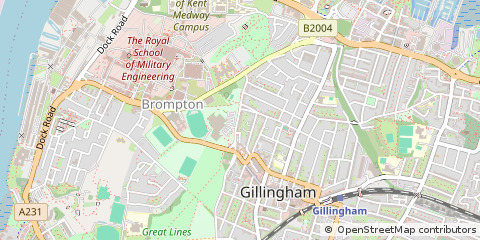 Map of Gillingham, Kent