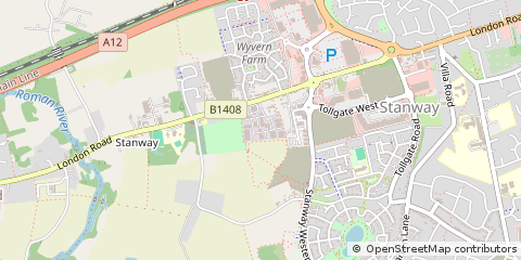 Map of Stanway Colchester, Essex