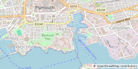 Map of Plymouth, Devon
