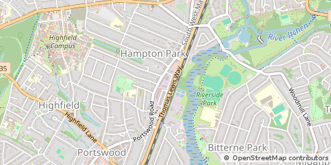 Map of Southampton, Hampshire