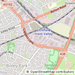 Map of Lichfield, Staffordshire