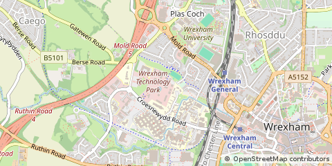 Map of Wrexham, Wrexham CB