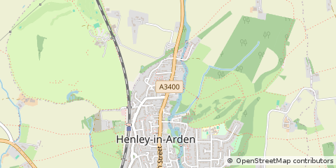 Map of Henley-in-Arden, Warwickshire