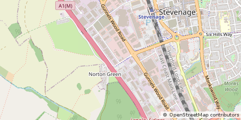 Map of Stevenage, Hertfordshire