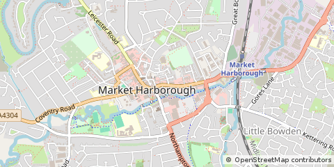 Map of Market Harborough, Leicestershire