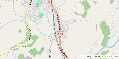 Map of Ammanford, Carmarthenshire