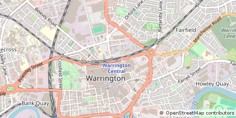 Map of Warrington, Cheshire
