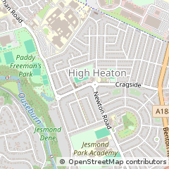 Map of Newcastle Upon Tyne, Tyne and Wear