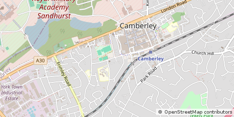 Map of Camberley, Surrey