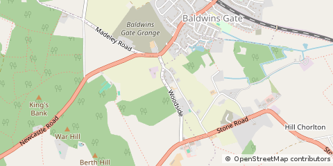 Map of Newcastle Under Lyme, Staffordshire