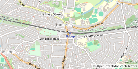 Map of Sidcup, Kent