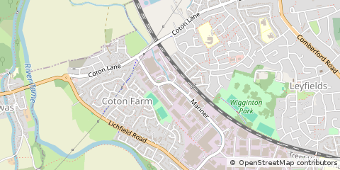 Map of Tamworth, Staffordshire