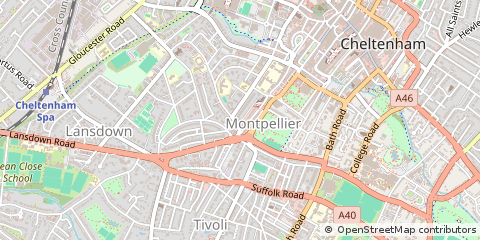 Map of Cheltenham, Gloucestershire