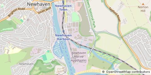 Map of Newhaven, East Sussex