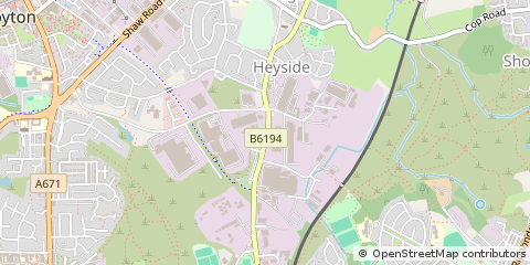 Map of Oldham, Lancashire