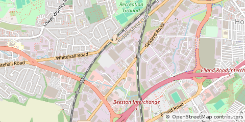 Map of Leeds, West Yorkshire