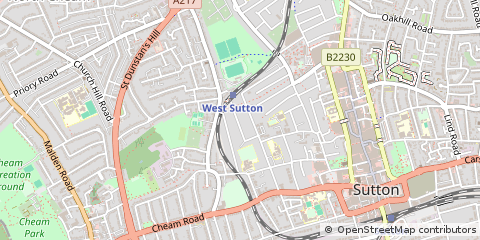Map of Sutton, Surrey