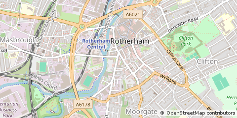 Map of Rotherham