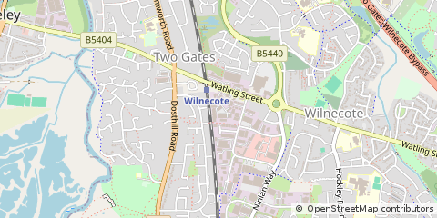 Map of Tamworth, Staffs
