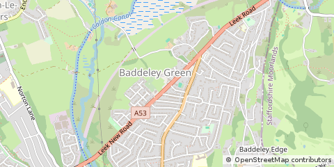 Map of Stoke on Trent, Staffordshire