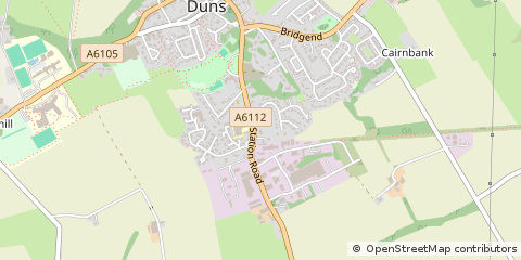 Map of Duns, Berwickshire