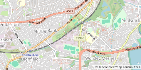 Map of Wigan, Lancashire