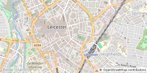 Map of Leicester, Leicestershire