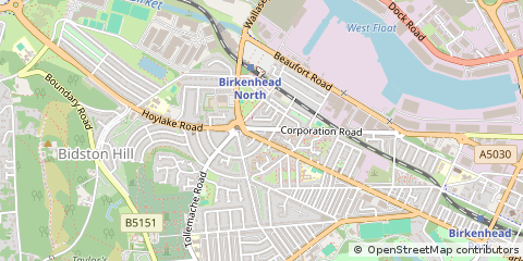 Map of Birkenhead, Wirral