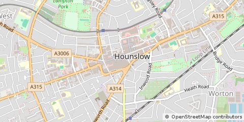 Map of Hounslow, Middlesex