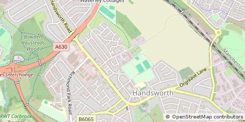 Map of Sheffield, South Yorkshire