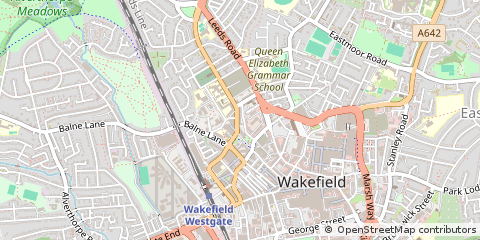 Map of Wakefield, West Yorkshire