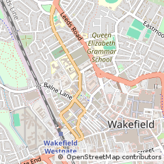 Map of Wakefield, West Yorkshire