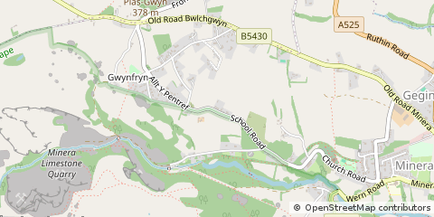 Map of Wrexham, Clwyd