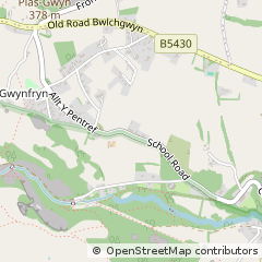 Map of Wrexham, Clwyd