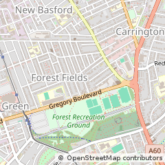 Map of Nottingham, Notts