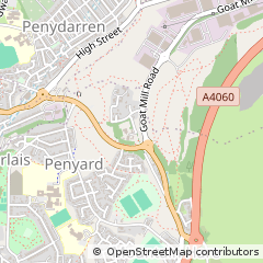 Map of Merthyr Tydfil, MID Glamorgan