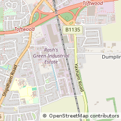 Map of Dereham, Norfolk
