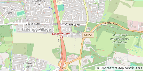Map of Newcastle Upon Tyne, Tyne and Wear
