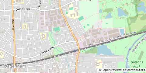 Map of Dagenham, Essex