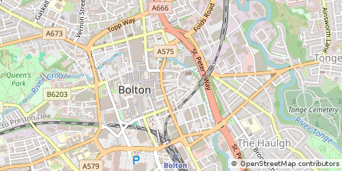 Map of Bolton, Lancashire